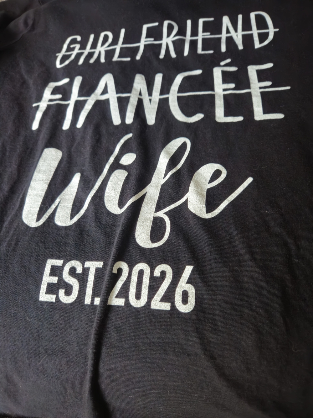 Gildan Black Crewneck Tee wife est.2026